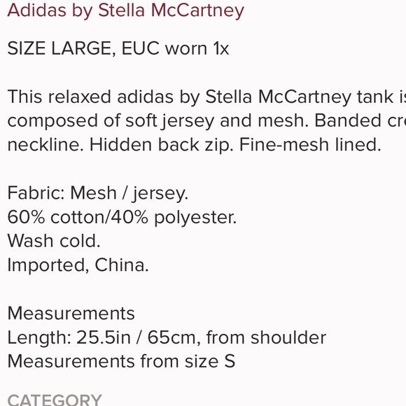 Sold!! Adidas by Stella Mccartney tank L - Picture 6 of 6